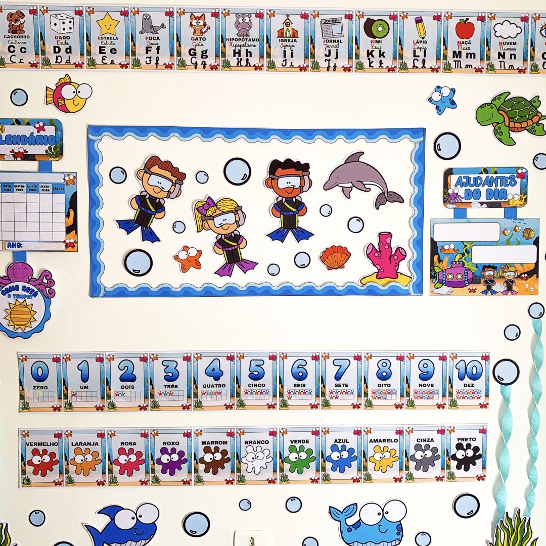 KIT SALA DE AULA FUNDO DO MAR